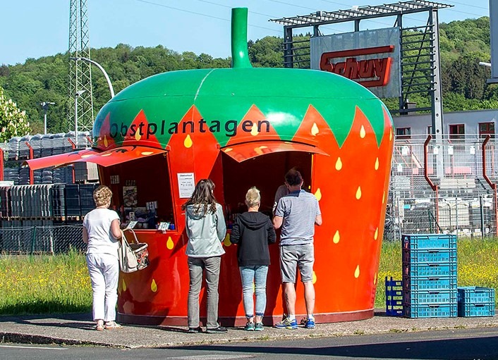 Der Erdbeerstand in Eitorf ist geöffnet